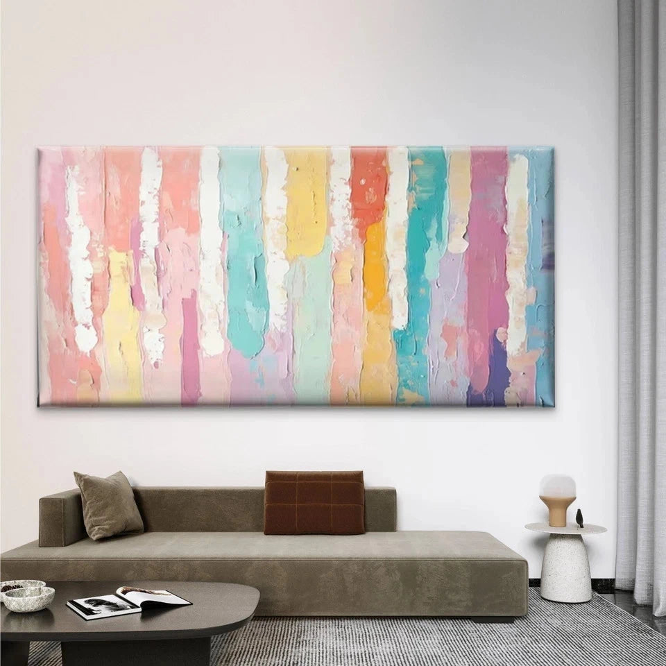 Abstract Colorful Paint Strokes Wall Art Canvas Office Home Room Framed 120x60cm