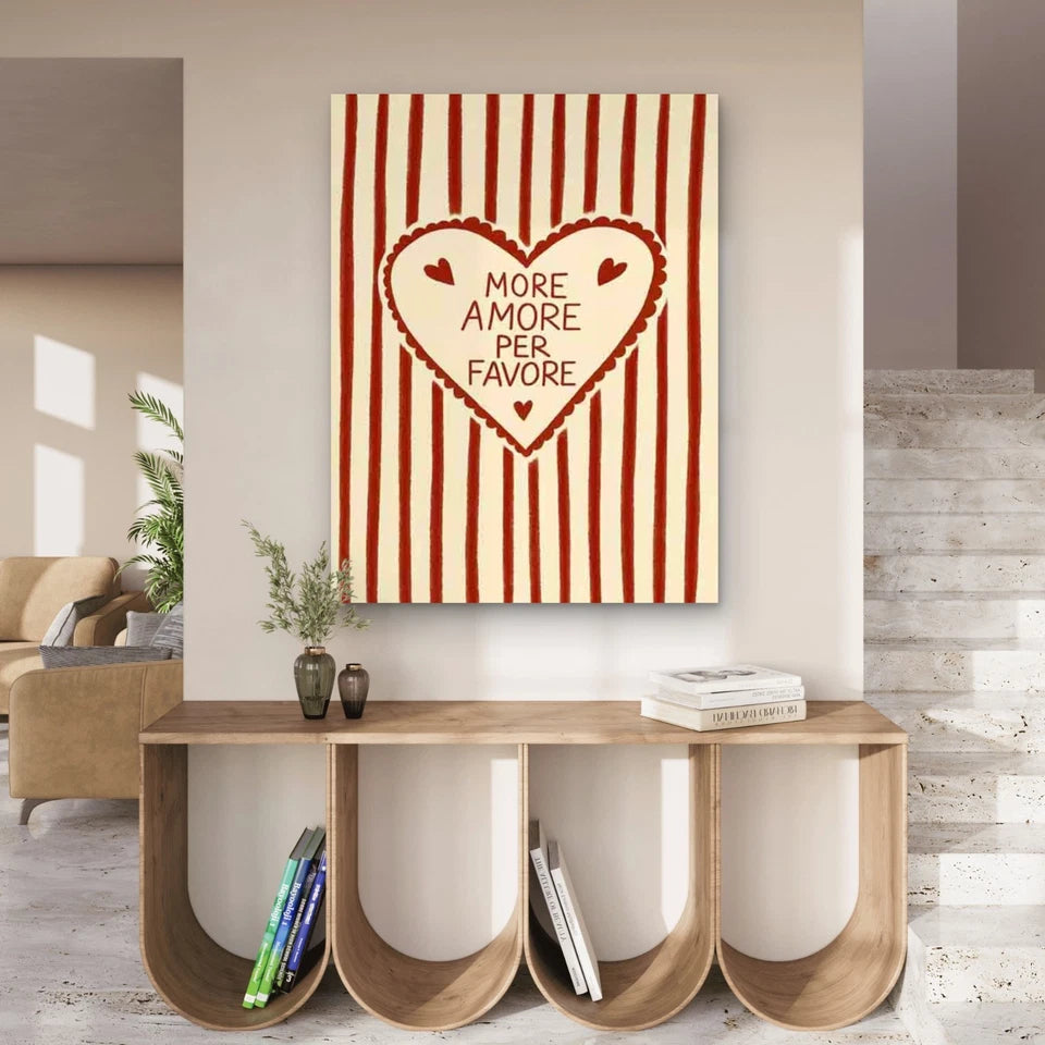 Love Heart Stripes 40x60cm Metal Print Ready to Hang