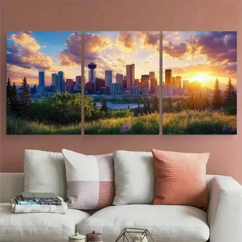 3pcs Colorful Tree Textured Abstract Wall Art Set Canvas Unframed - High Quality Print 100% Australian Made Wall Canvas - Bella Home Decor