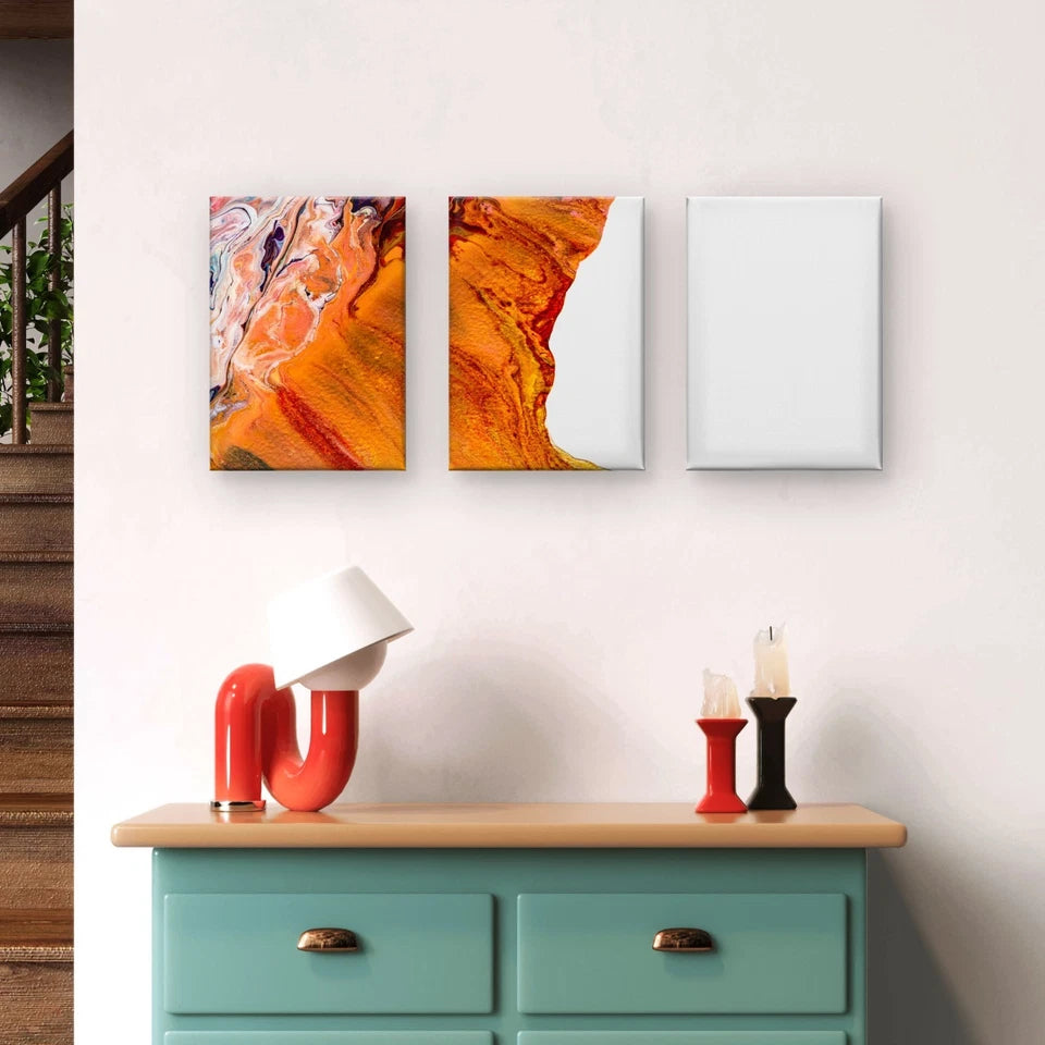 3pcs Abstract Paint Fluid Pour Wall Art Set Canvas Framed 50x70cm - High Quality Print 100% Australian Made Wall Canvas Ready to Hang