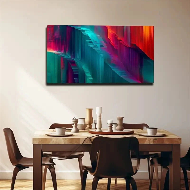 Modern Bohemian Striped Wall Art Canvas Office Home Room Framed 120x60cm