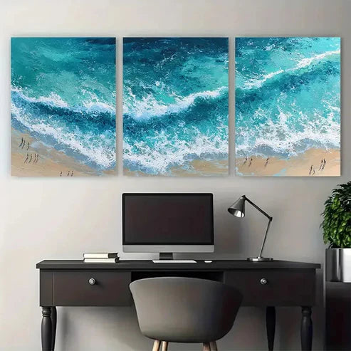 3pcs Coastal Seascape Summer Beach Perfect Wall Art Canvas Unframed – High Quality Print 100% Australian Made Wall Canvas - Bella Home Decor