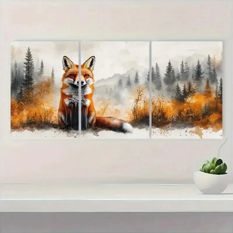 3pcs Wild Animal Detailed Brushstrokes BN Wall Art Set Canvas Framed 60x90cm - High Quality Print 100% Australian Made Wall Canvas Ready to Hang