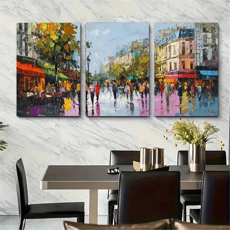 3pcs City Architecture Landscape Modern Perfect Wall Art Set Canvas Framed 50x70cm - High Quality Print 100% Australian Made Wall Canvas Ready to Hang - Bella Home Decor