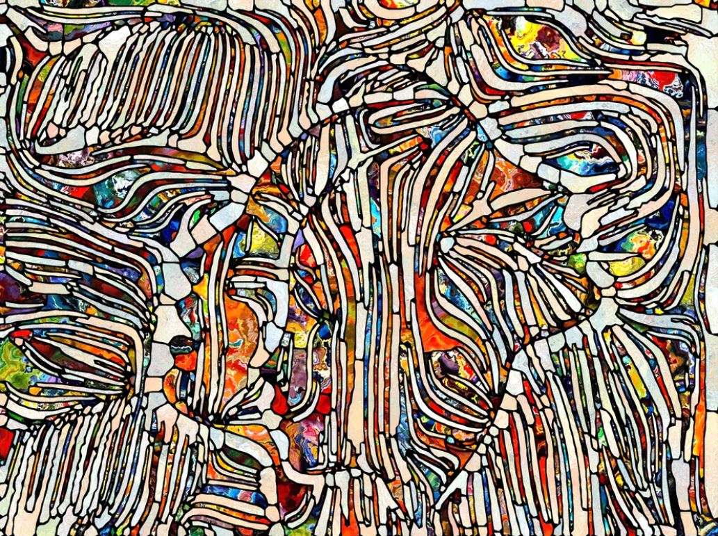 Faces Mosaic Abstract Design Home Decor Premium Quality Poster Print Choose Your Sizes