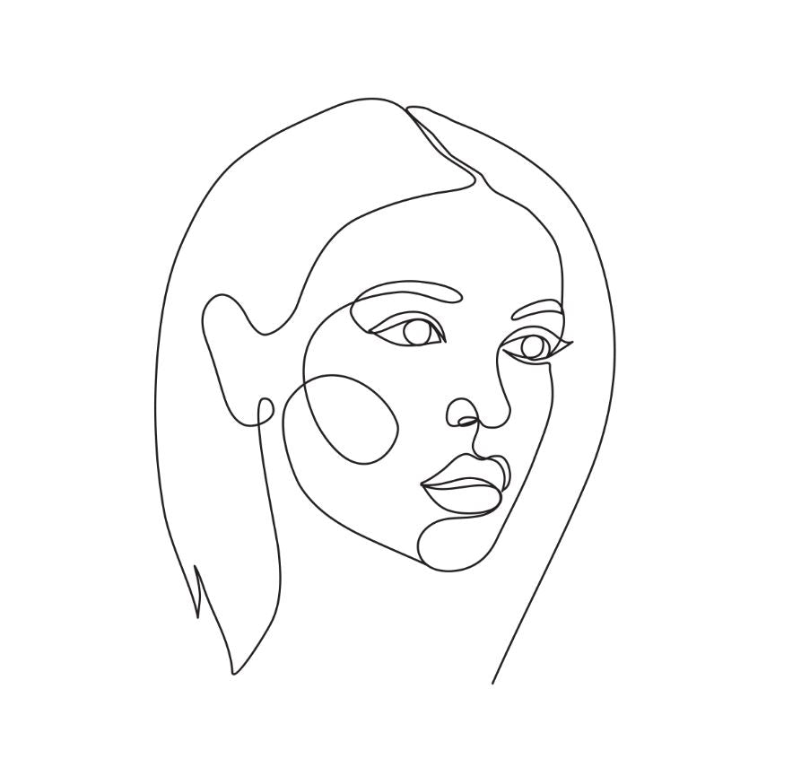 Square Canvas Woman Face Line Art Design High Quality Print 100% Australian Made