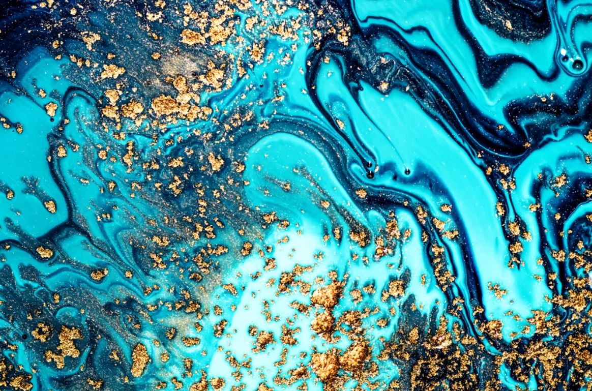 Blue & Gold Abstract Design Home Decor Premium Quality Poster Print Choose Your Sizes