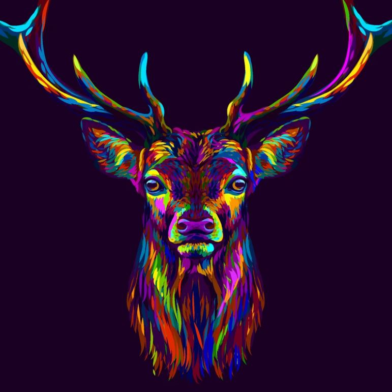 Deer Portrait Abstract Design Home Decor Premium Quality Poster Print Choose Your Sizes
