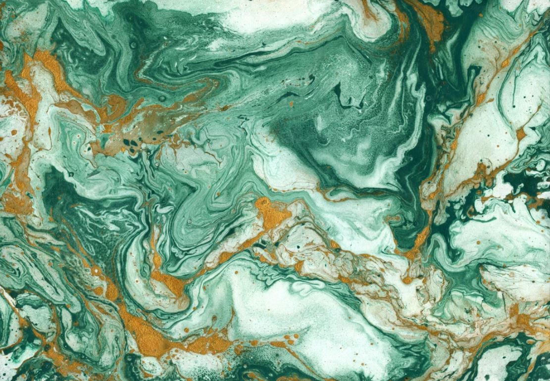 Green & Gold Abstract Design Home Decor Premium Quality Poster Print Choose Your Sizes