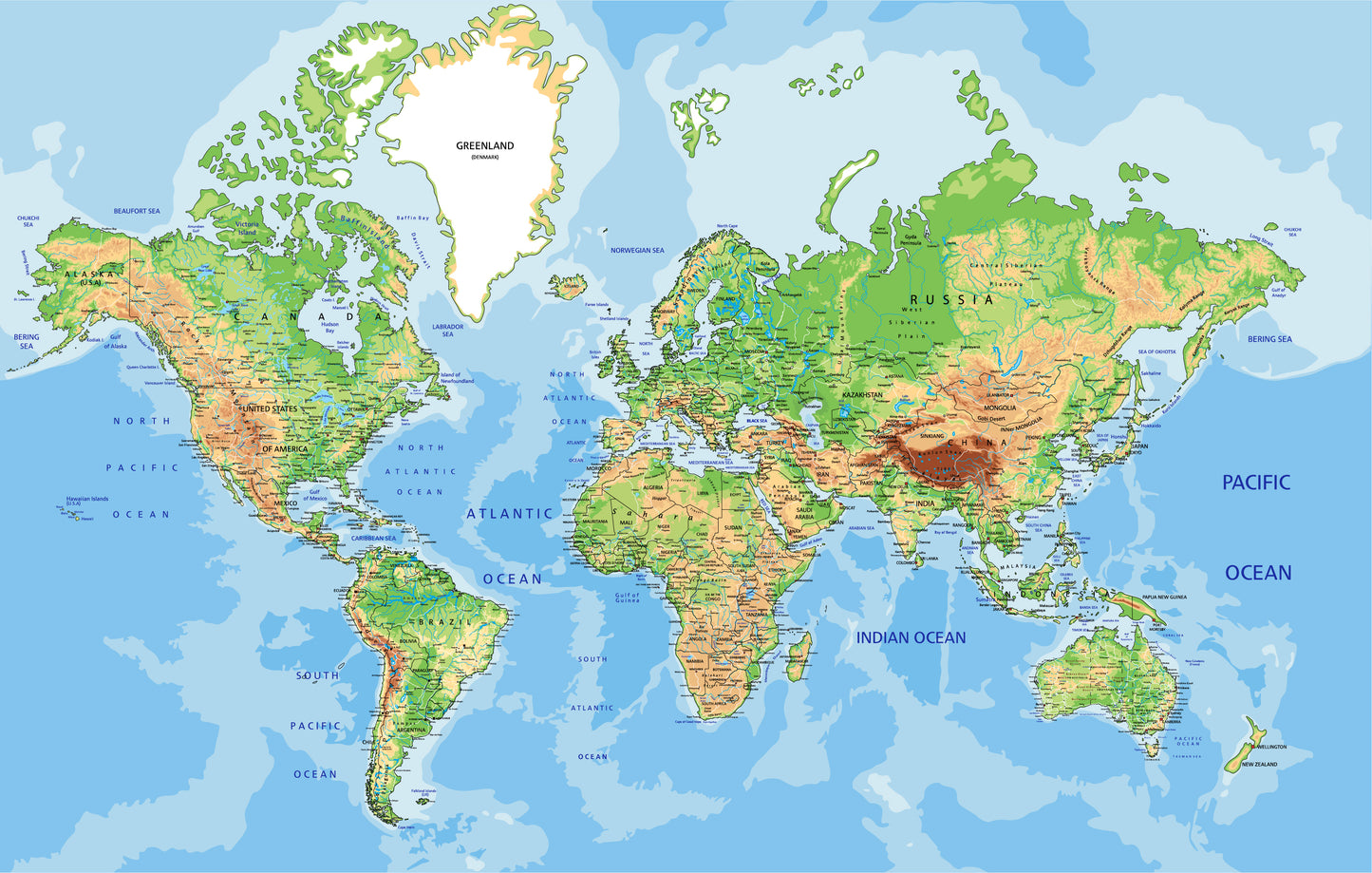 World Map Vector Art Print 100% Australian Made