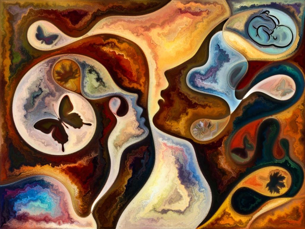 Faces & Butterfly Abstract Design Home Decor Premium Quality Poster Print Choose Your Sizes