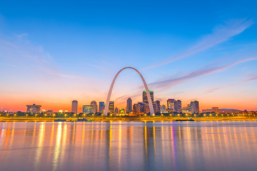 St. Louis, Missouri, USA at Sunset Photograph Print 100% Australian Made