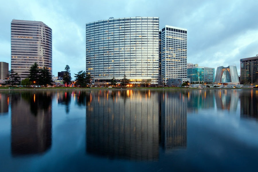 Downtown Oakland and Lake Photograph Print 100% Australian Made