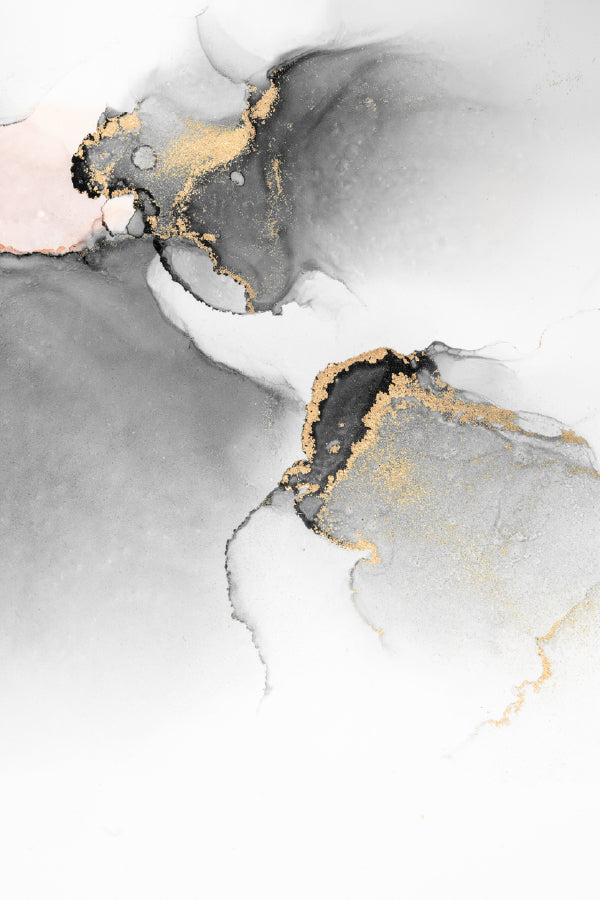 Black Grey & Gold Splash Abstract Design Print 100% Australian Made