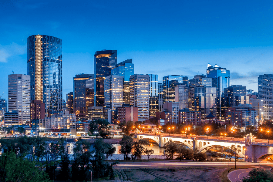 Calgary Skyline at Night Print 100% Australian Made