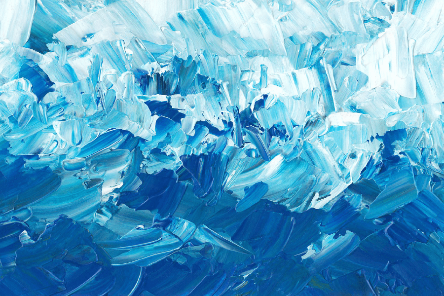 White & Blue Abstract Design Print 100% Australian Made