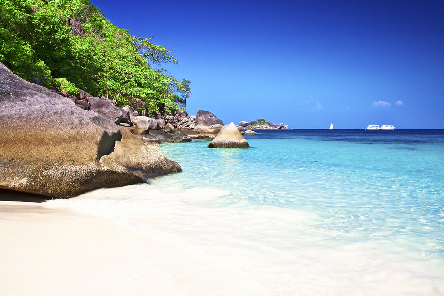 Bella Home Similan Island With Ships Print Canvas Ready to hang