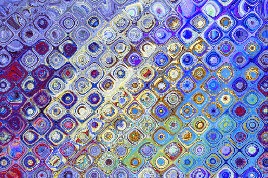 Gold & Blue Pattern Abstract Design Print 100% Australian Made