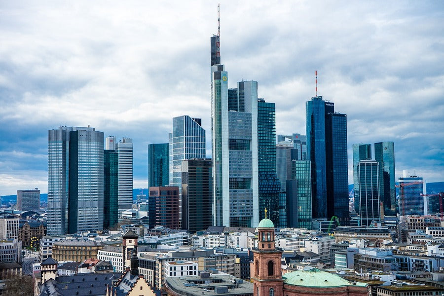 Frankfurt Aerial View Photograph, Germany Print 100% Australian Made