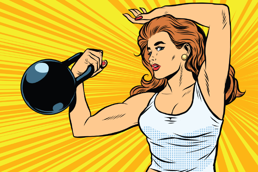 Girl Lifting Weights Illustration Print 100% Australian Made