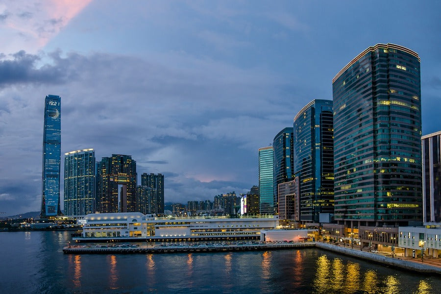 Hong Kong Pencakar Langit Night View Photograph Print 100% Australian Made