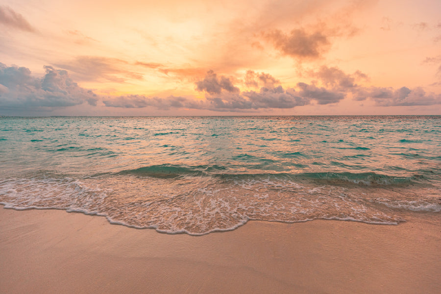 Sandy Beach Sunset Scenery View Photograph Home Decor Premium Quality Poster Print Choose Your Sizes