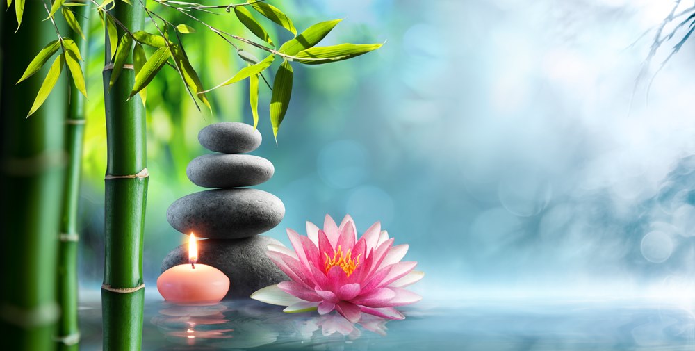 Flowers Candle & Zen Stones View Home Decor Premium Quality Poster Print Choose Your Sizes