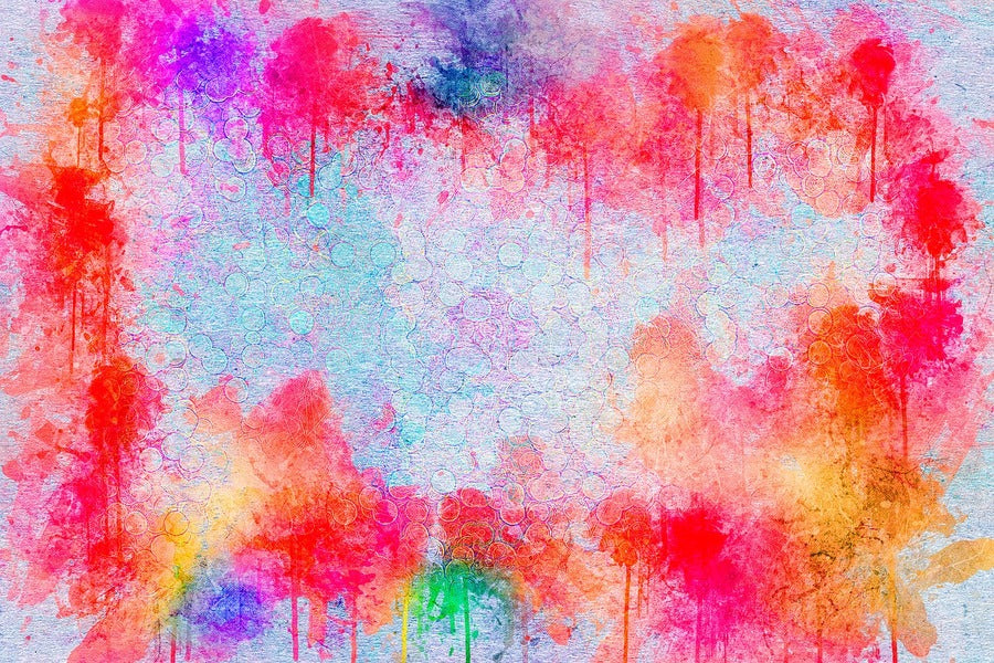 Red Pink & Orange Color Splash Abstract Design Print 100% Australian Made