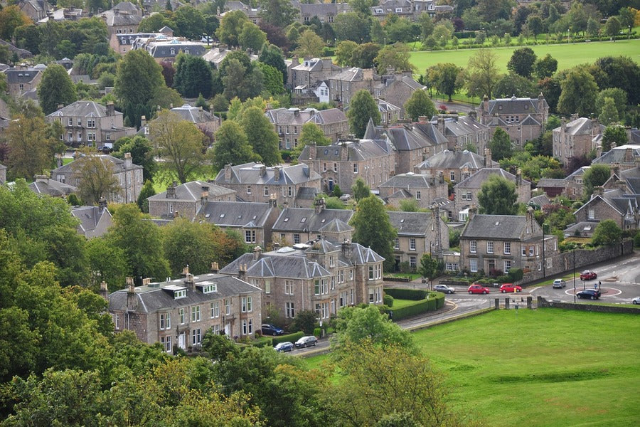 Stirling City Scotland UK Aerial view Photograph Print 100% Australian Made