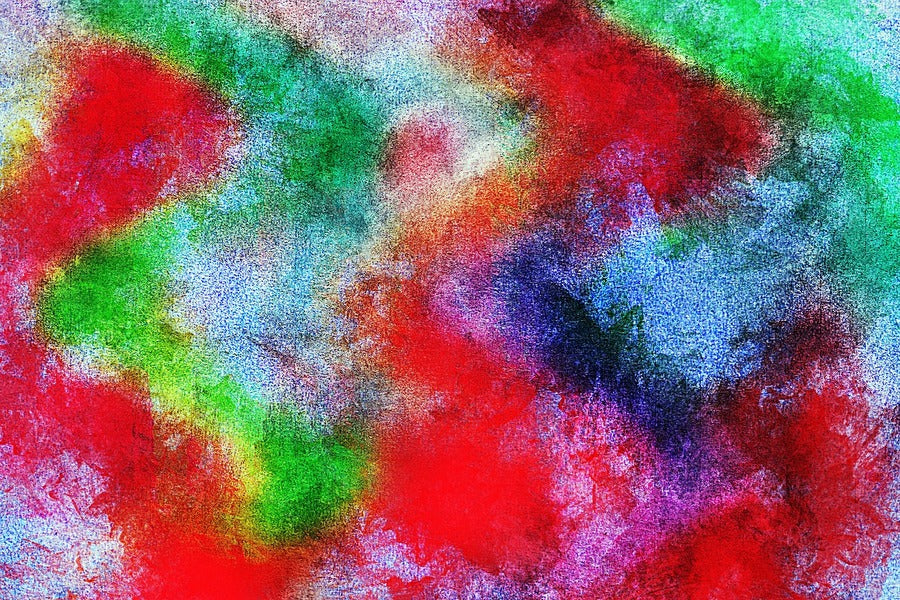 Red & Green Color Splash Abstract Design Print 100% Australian Made