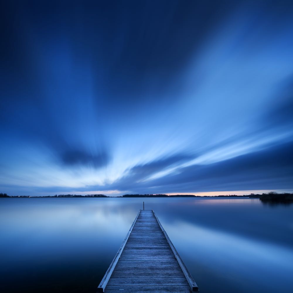 Square Canvas Wooden Pier Over a Lake Photograph High Quality Print 100% Australian Made
