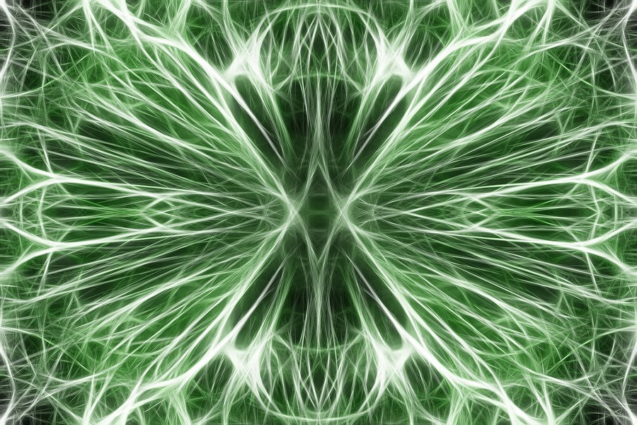 Green Digital Lines Abstract Design Print 100% Australian Made