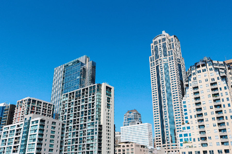 Skyscrapers in Downtown at Sky Photograph, USA Print 100% Australian Made