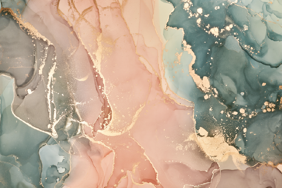 Green Pink & Gold Abstract Design Home Decor Premium Quality Poster Print Choose Your Sizes