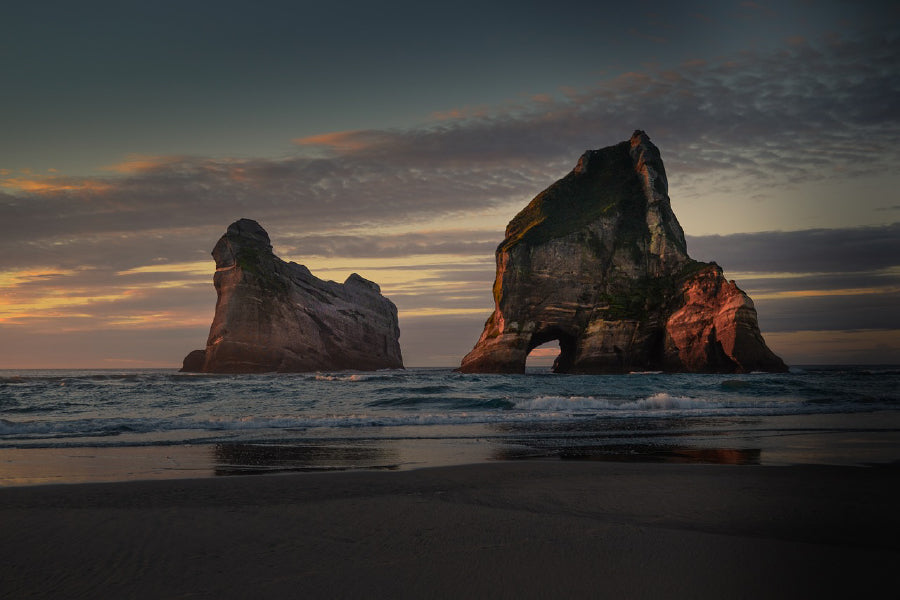 Archway Island Susnet Photograph New Zealand Print 100% Australian Made