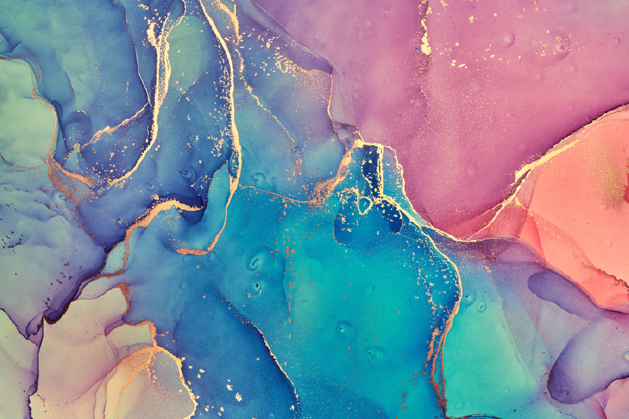 Pink Orange Blue & Gold Abstract Design Home Decor Premium Quality Poster Print Choose Your Sizes