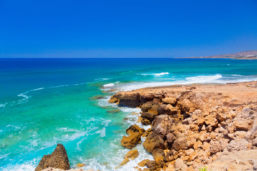 Beach near Paphos View Photograph Cyprus Home Decor Premium Quality Poster Print Choose Your Sizes
