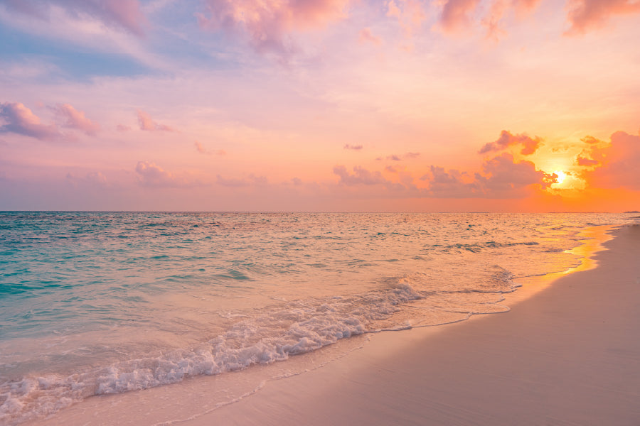 Dreamy Sunset Sky Calm Sea View Photograph Print 100% Australian Made