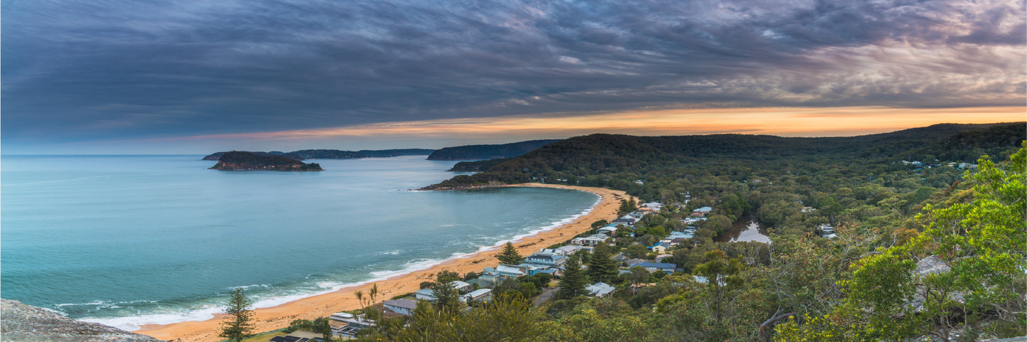 Panoramic Canvas Seascape Broken Bay Scenery Photograph High Quality 100% Australian Made Wall Canvas Print Ready to Hang