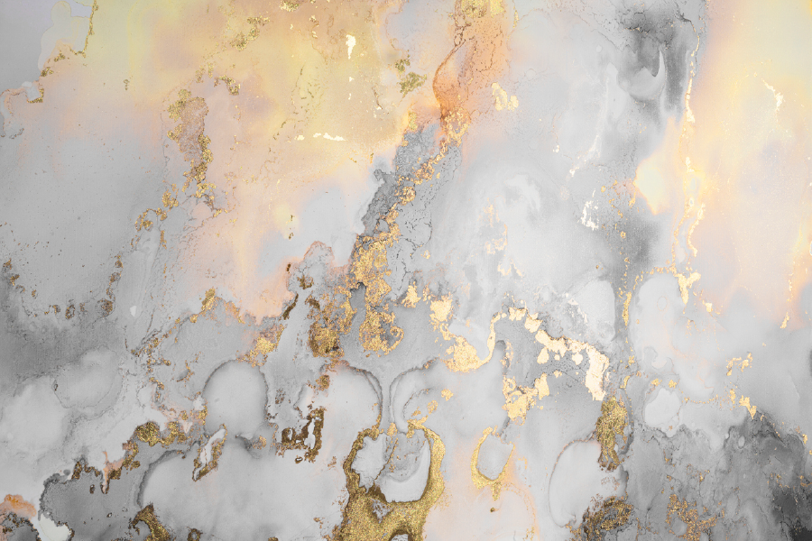 Gray Yellow & Gold Abstract Design Print 100% Australian Made