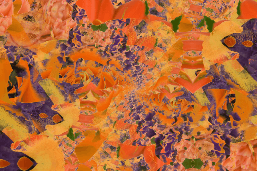 Orange Purple Abstract Design Print 100% Australian Made
