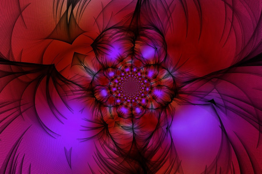 Red & Purple Dark Wave Abstract Design Print 100% Australian Made
