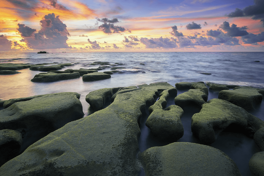 Rocks & Sea Sunset Scenery Photograph Print 100% Australian Made