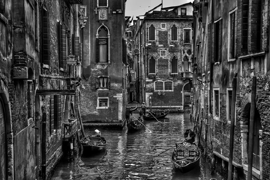 Venice City Lake B&W View Photograph Print 100% Australian Made