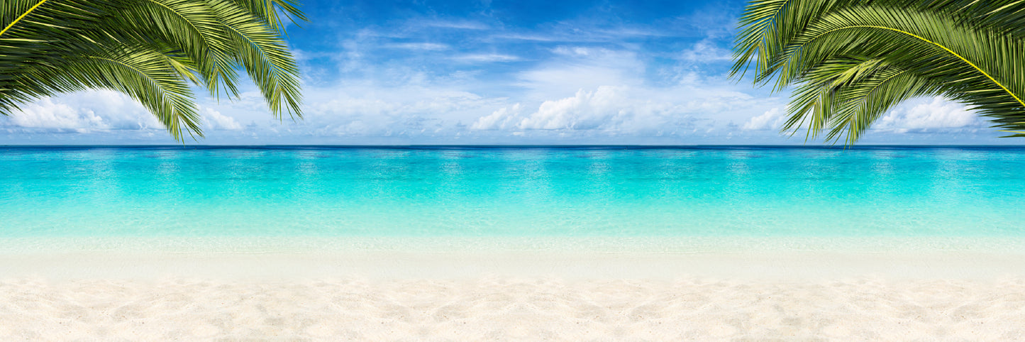 Panoramic Canvas Wide Paradise Beach View Photograph High Quality 100% Australian Made Wall Canvas Print Ready to Hang