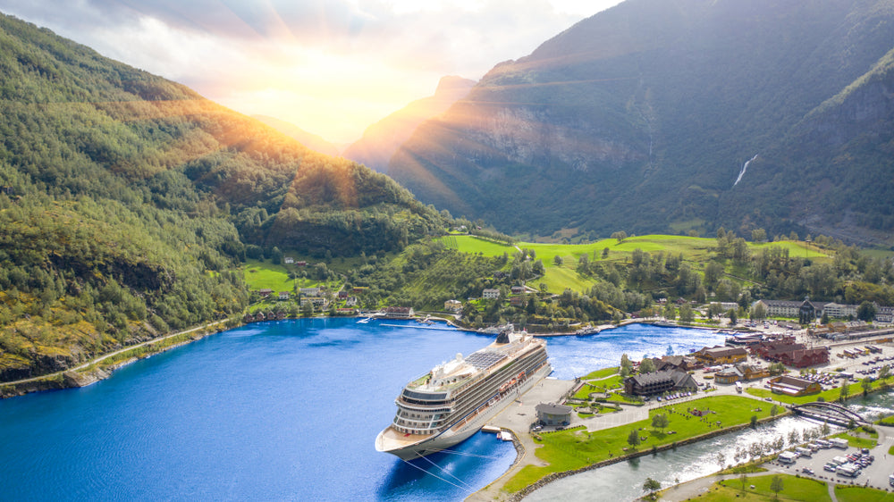 Geiranger fjord, Norway & Ship Scenery Photograph Home Decor Premium Quality Poster Print Choose Your Sizes