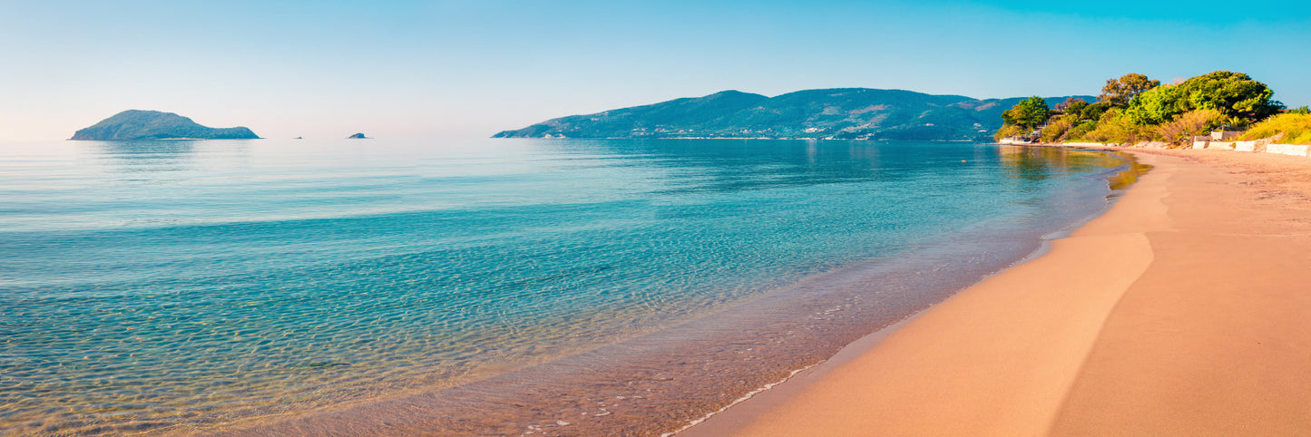 Panoramic Canvas Zante Island & Sea View Photographin High Quality 100% Australian Made Wall Canvas Print Ready to Hang