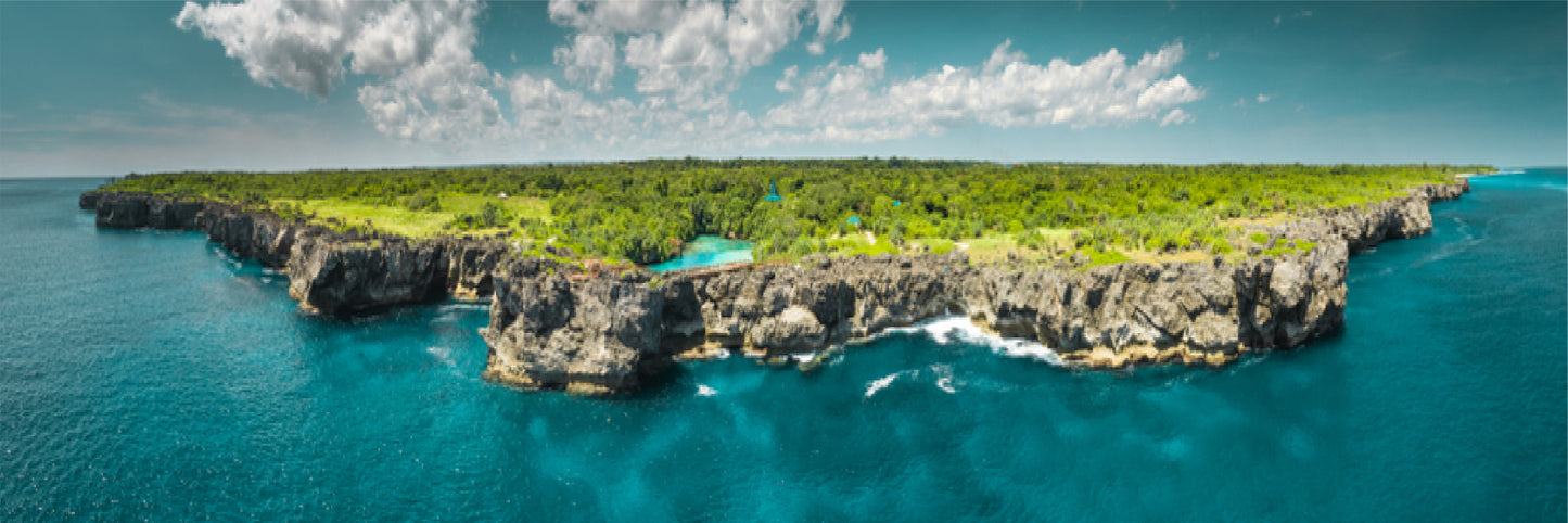 Panoramic Canvas Rock Coastal Sea Sky View Photograph High Quality 100% Australian Made Wall Canvas Print Ready to Hang