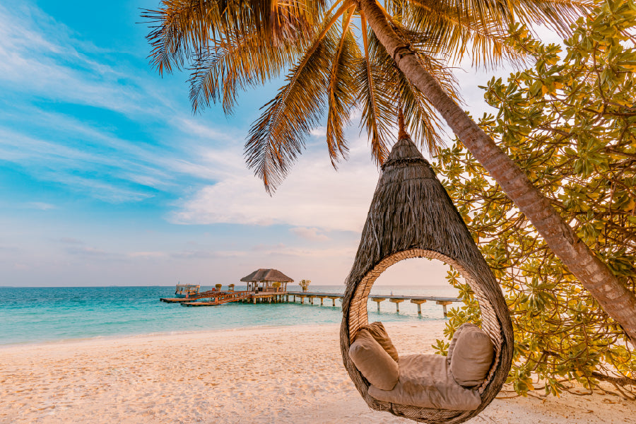 Beach Palm Swing Hammock View Photograph Print 100% Australian Made