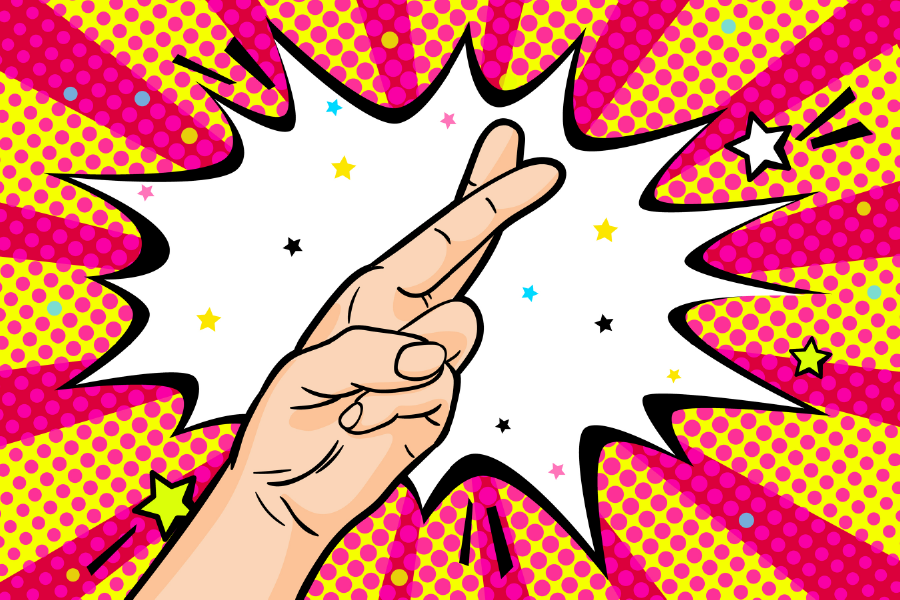 Good Luck Hand Sign Illustration Print 100% Australian Made